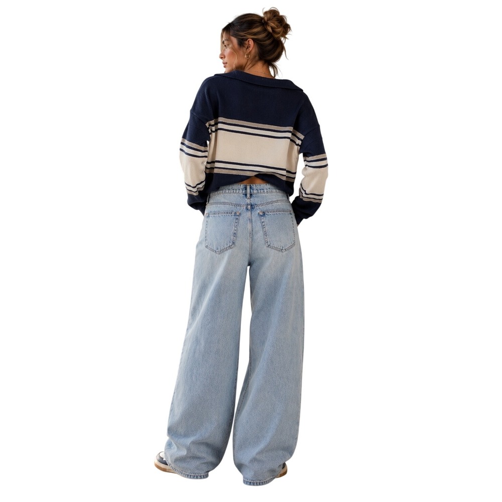 Hidden Jeans Alyx Baggy Jean Light Wash High Rise Wide Leg Denim 27 NEW - Picture 4 of 15